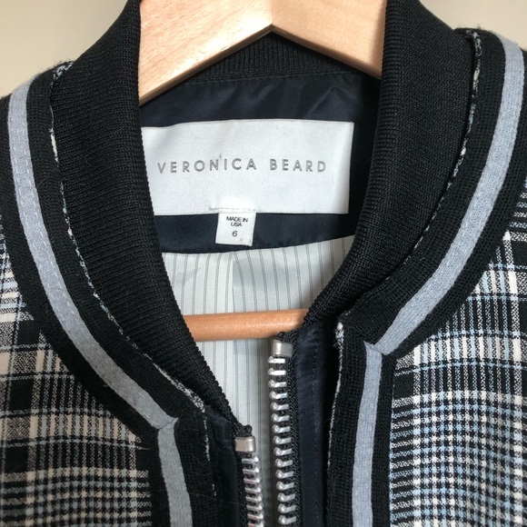 VERONICA BEARD plaid bomber jacket, SZ 6 - Picture 4 of 7